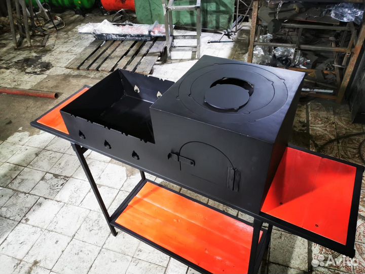 Мангал с печью под казан