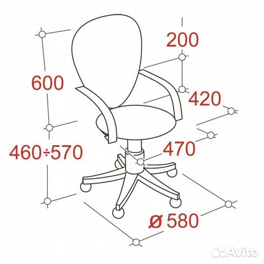 Кресло UP Prestige O, ткань черная С-11 (самба)