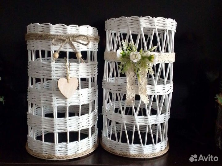 Плетёные корзины,фонари, панно
