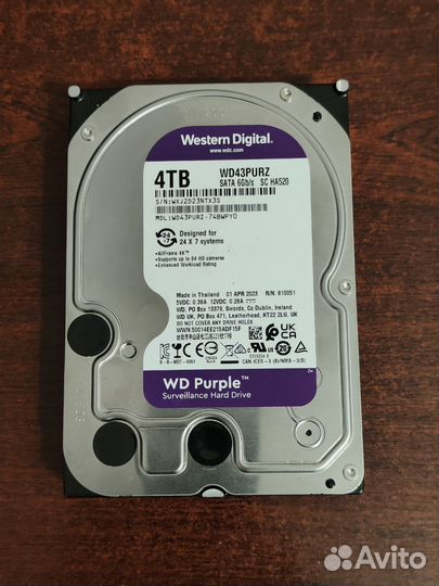 Жесткий диск wd purple 4tb