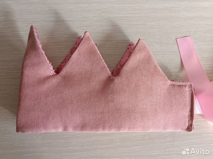 Декоративная корона с пайетками, розовая. Новая