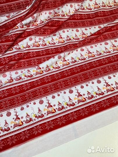 Футер 2нитка с начесом Новогодний 2,5м