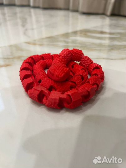 3D модель змея Snake красная
