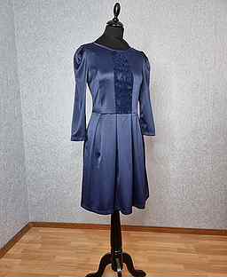 Платье женское, вечернее, синее, р. 42
