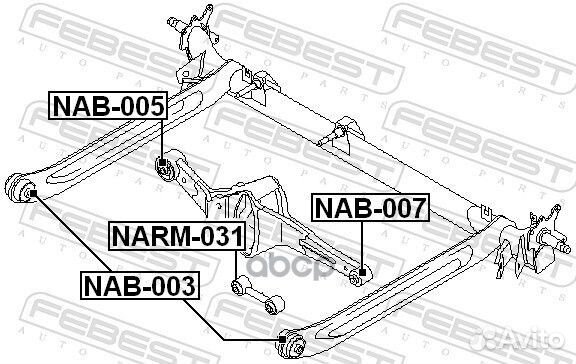 Сайлентблок зад. попереч. тягиNissan Almera N15