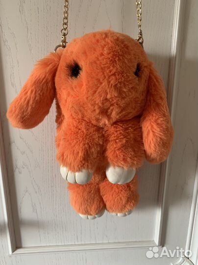 Сумка рюкзак кролик мягкий