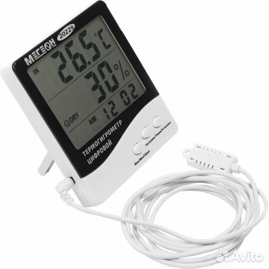 Цифровой настольный термогигрометр мегеон к0000401765