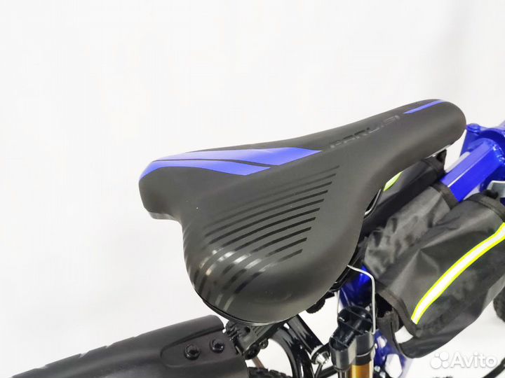 Велосипед на литых дисках - 6 лучей, чёрно-синий