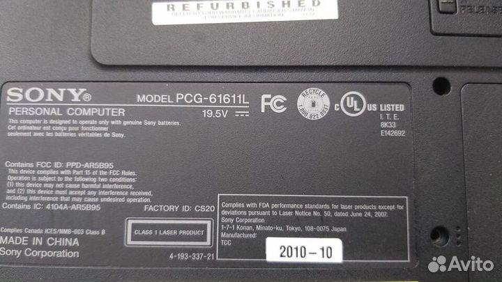 Ноутбук sony vaio