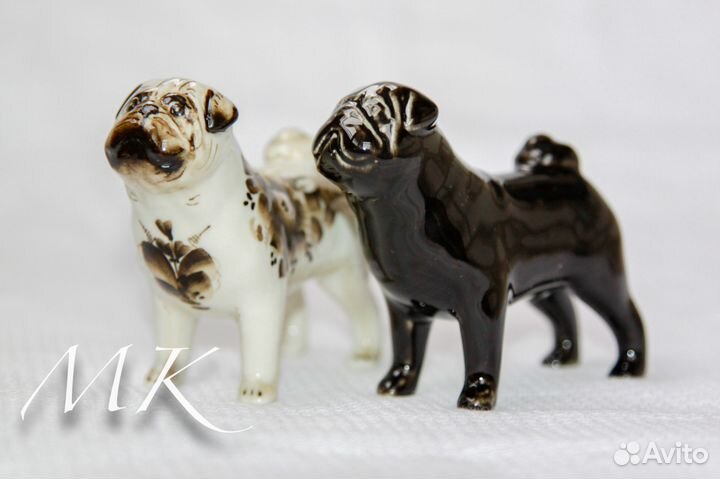 Мопс статуэтка из фарфора