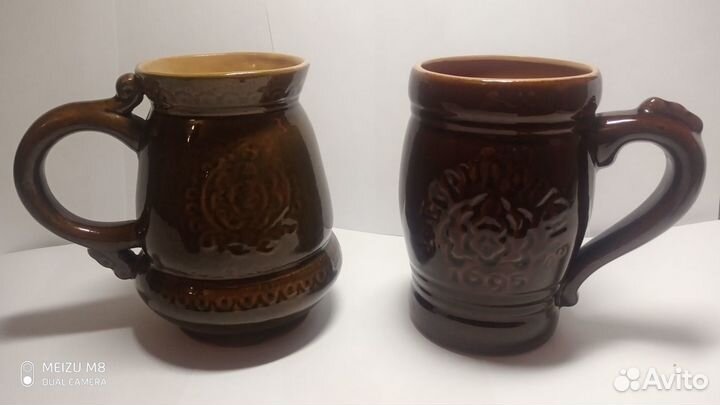 Пивные кружки СССР коллекционные цветное стекло