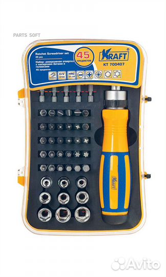 Kraft KT700407 Набор: реверсивная отвертка с насад