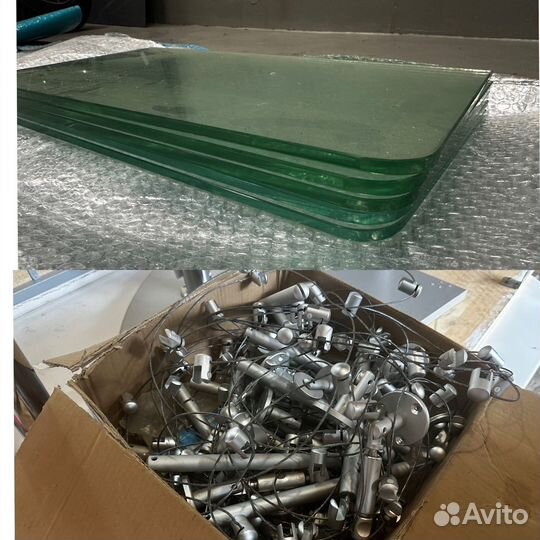 Полки подвесные стеклянные 25 шт на проволоке