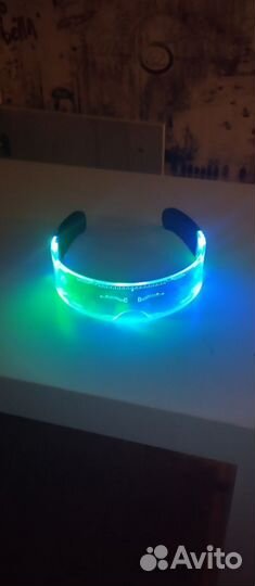 Светящиеся неоновые led очки киберпанк