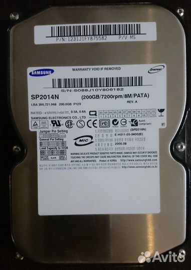 Жесткий диск HDD Samsung 200 гб