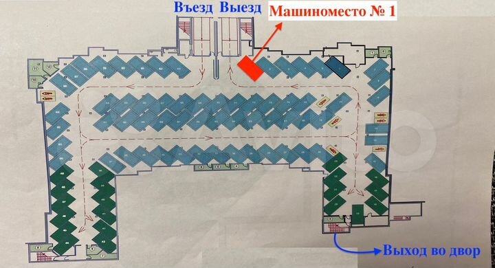 Машиноместо, 16 м²
