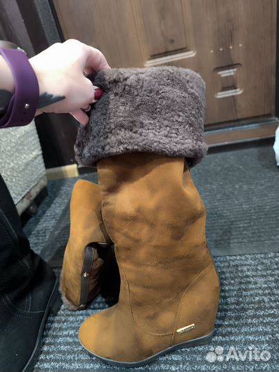 Зимние женские сапоги 38 натуральная замша