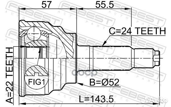 ШРУС наружный LR KIA Rio I/Avella/mazda 323 /2