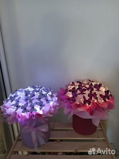 Букет из бабочек в коробке