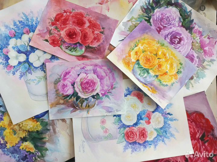 Розы Розы картина Розы акварелью