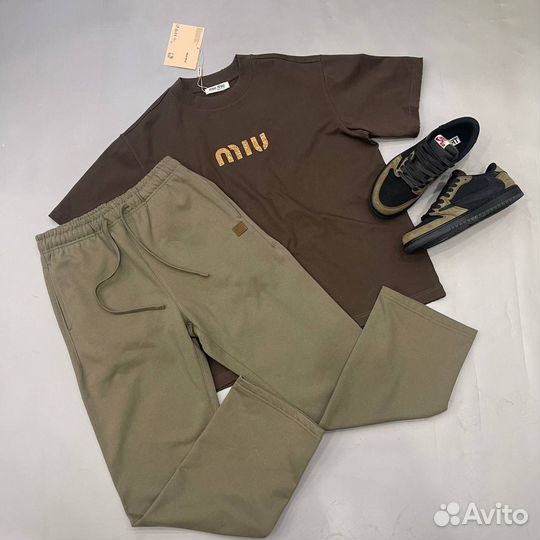 Футболка Miu Miu коричневая