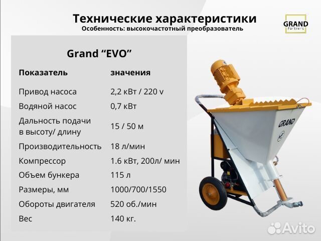 Штукатурная станция Grand с возвратом затрат