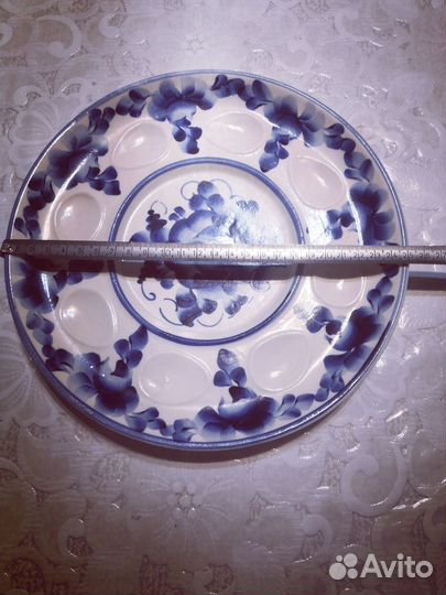 Новое блюдо Гжель 25см.,на стену, для кулича и яиц