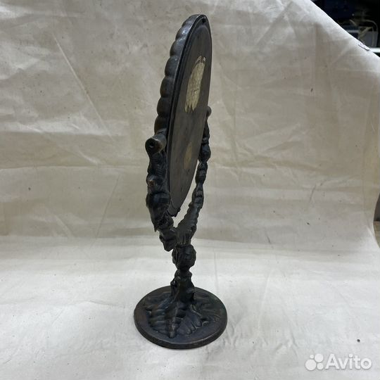 Зеркало на подставке силумин высота 34 см СССР