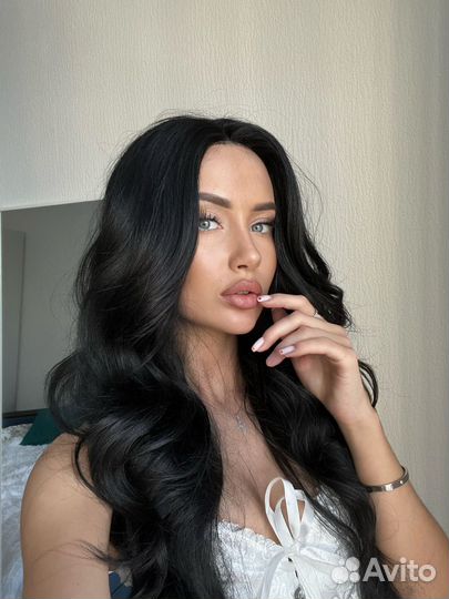 Парик черный длинный