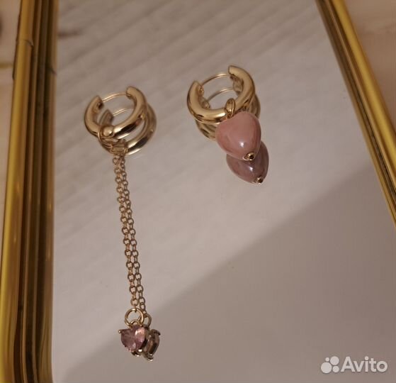 Серьги конго с подвесками