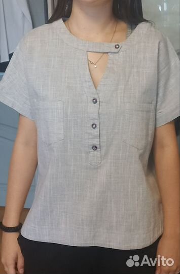 Рубашка лен+ хлопок