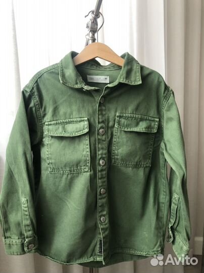 Рубашка zara для мальчика зеленая