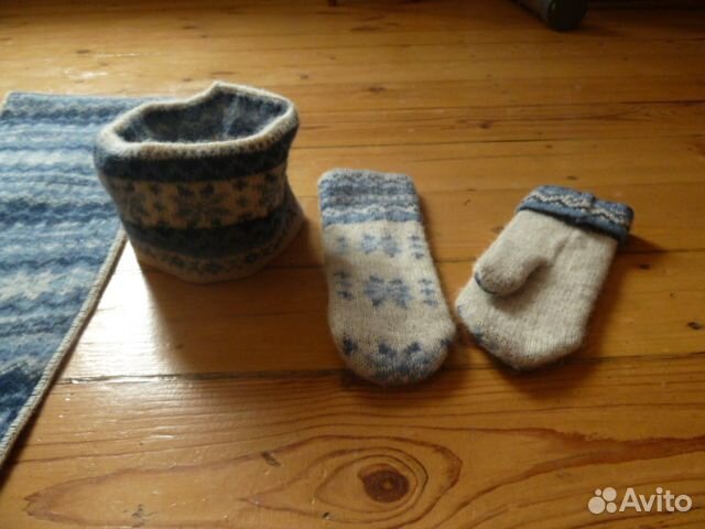 Комплект:шапка,шарф,варежки