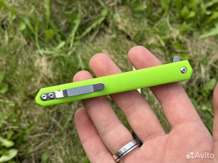 Складной нож игла - D2 рукоять ABS green