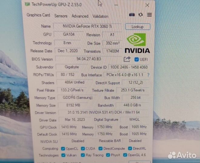 Видеокарта Gigabyte RTX 3060 Ti Eagle