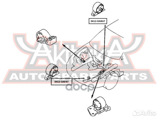 Подушка двигателя ат перед прав/лев 0412DAF