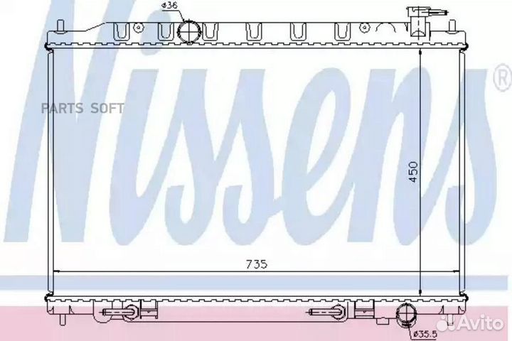 Радиатор охлаждения двс nissan murano (2003) 3.5 c