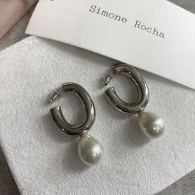 Серьги кольца с жемчугом Simone Rocha Оригинал