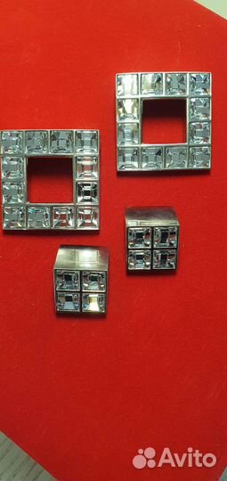 Ручка- кнопка мебельная с кристаллами Сваровски