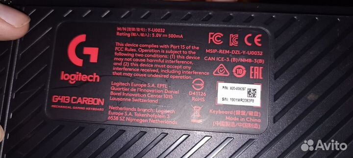 Клавиатура logitech g413 carbon