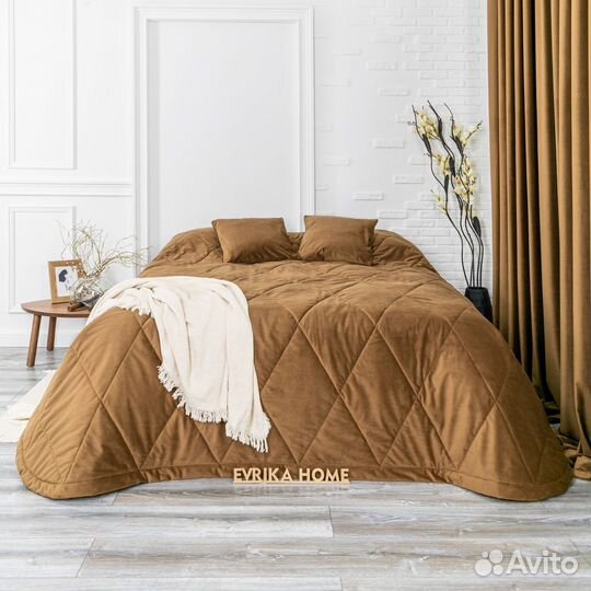 Покрывало беллиссимо тоффи новое плед бархат