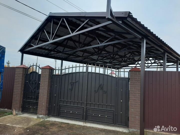 Навес двухскатный для авто