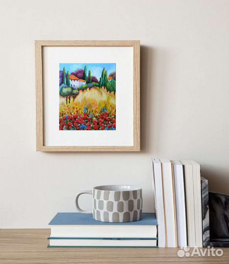 Картина пейзаж прованс маки масло