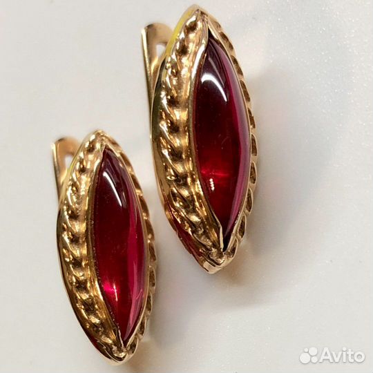 Золотые серьги 585 пробы СССР
