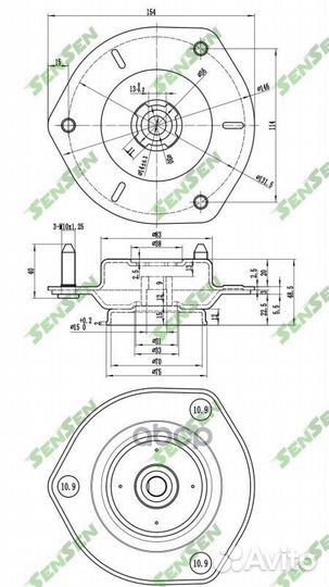 Опора амортизатора toyota camry V30 01- перед