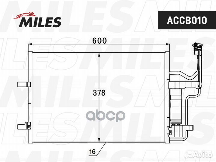 Конденсер mazda 3 1.6/2.0 03- accb010 Miles