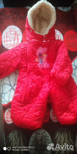 Зимний комбинезон для девочки 78 см