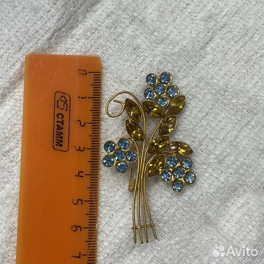 Брошь букет камни СССР (Сзр)