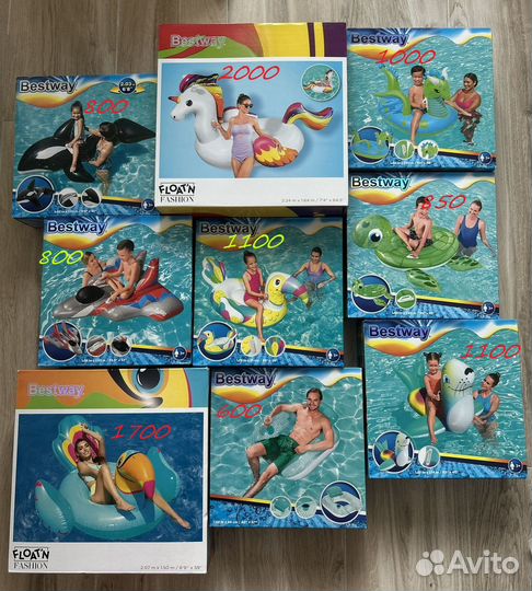 Надувные бассейны и игрушки, матрасы