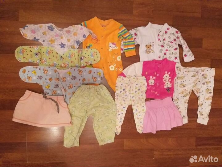 Вещи пакетом для девочки от 0-74см